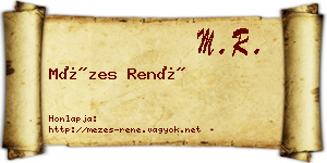 Mézes René névjegykártya